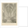 Interior of Lichfield Cathedral - Choir and Lady Chapel: sepia drawing, 1833 by John Chessell Buckler