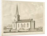 Whittington Church: sepia drawing, 1836 by Thomas Peploe Wood