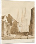 Lichfield Cathedral : red-sepia drawing, 1837 by Thomas Peploe Wood