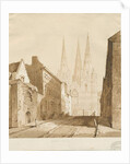 Lichfield Cathedral : red-sepia drawing, 1837 by Thomas Peploe Wood