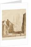 Lichfield Cathedral : red-sepia drawing, 1837 by Thomas Peploe Wood