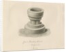 Font in Hanbury Church: sepia drawing, 1839 by John Buckler