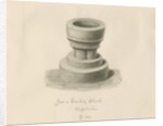 Font in Hanbury Church: sepia drawing, 1839 by John Buckler