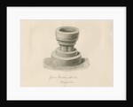 Font in Hanbury Church: sepia drawing, 1839 by John Buckler