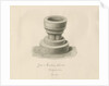 Font in Hanbury Church: sepia drawing, 1839 by John Buckler