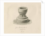 Font in Hanbury Church: sepia drawing, 1839 by John Buckler