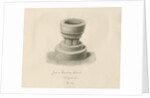 Font in Hanbury Church: sepia drawing, 1839 by John Buckler