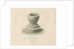 Font in Hanbury Church: sepia drawing, 1839 by John Buckler