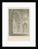 Interior of Lichfield Cathedral - Crossing from the North Transept: sepia drawing, 1806 by John Buckler