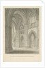 Interior of Lichfield Cathedral - Crossing from the North Transept: sepia drawing, 1806 by John Buckler