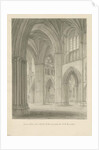 Interior of Lichfield Cathedral - Crossing from the North Transept: sepia drawing, 1806 by John Buckler