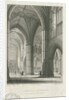 Interior of Lichfield Cathedral - Crossing from the North Transept: engraving by School English