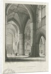 Interior of Lichfield Cathedral - Crossing from the North Transept: engraving by School English
