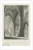Interior of Lichfield Cathedral - Crossing from the North Transept: engraving by School English