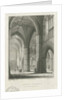 Interior of Lichfield Cathedral - Crossing from the North Transept: engraving by School English