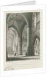 Interior of Lichfield Cathedral - Crossing from the North Transept: engraving by School English