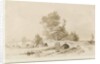Handsacre - Old High Bridge: sepia drawing, 1839 by Thomas Peploe Wood