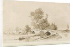 Handsacre - Old High Bridge: sepia drawing, 1839 by Thomas Peploe Wood