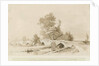 Handsacre - Old High Bridge: sepia drawing, 1839 by Thomas Peploe Wood
