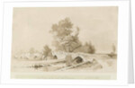 Handsacre - Old High Bridge: sepia drawing, 1839 by Thomas Peploe Wood