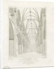 Interior of Lichfield Cathedral - Nave: engraving by John Britton