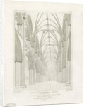 Interior of Lichfield Cathedral - Nave: engraving by John Britton