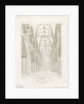 Interior of Lichfield Cathedral - Nave: engraving by John Britton