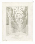 Interior of Lichfield Cathedral - Nave: engraving by John Britton