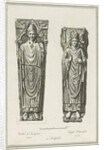 Lichfield Cathedral - Effigies of Walter de Langton and Hugh de Patteshull: engraving by Richard Woollett Basire