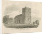High Offley Church: sepia drawing, 1843 by John Buckler