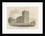 High Offley Church: sepia drawing, 1843 by John Buckler