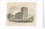 High Offley Church: sepia drawing, 1843 by John Buckler