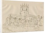 Gnosall Church: pen and ink drawing by School English