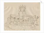 Gnosall Church: pen and ink drawing by School English