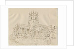 Gnosall Church: pen and ink drawing by School English
