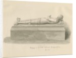 Gnosall Church - Effigy: wash drawing, 1842 by John Buckler
