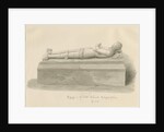 Gnosall Church - Effigy: wash drawing, 1842 by John Buckler