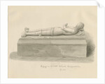 Gnosall Church - Effigy: wash drawing, 1842 by John Buckler