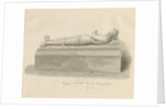 Gnosall Church - Effigy: wash drawing, 1842 by John Buckler