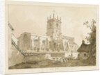 Gnosall Church: wash drawing, 1838 by Thomas Peploe Wood