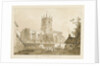 Gnosall Church: wash drawing, 1838 by Thomas Peploe Wood