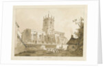Gnosall Church: wash drawing, 1838 by Thomas Peploe Wood