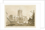 Gnosall Church: wash drawing, 1838 by Thomas Peploe Wood