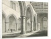 Interior of Penkridge Church: pen and ink drawing by Thomas Peploe Wood