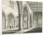 Interior of Penkridge Church: pen and ink drawing by Thomas Peploe Wood
