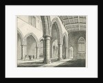 Interior of Penkridge Church: pen and ink drawing by Thomas Peploe Wood