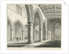 Interior of Penkridge Church: pen and ink drawing by Thomas Peploe Wood