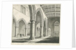 Interior of Penkridge Church: pen and ink drawing by Thomas Peploe Wood