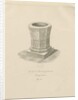 Font in Penkridge Church: sepia drawing, 1841 by John Chessell Buckler