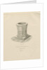 Font in Penkridge Church: sepia drawing, 1841 by John Chessell Buckler